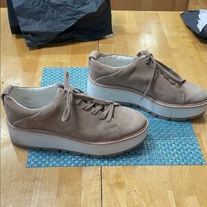 Dolce Vita Taupe Suede Platform Sneakers